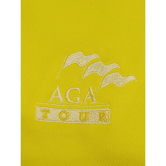 Antigua Golf Polo Shirt AGA Tour Yellow White Size XL Short Sleeve - Picture 6 of 10
